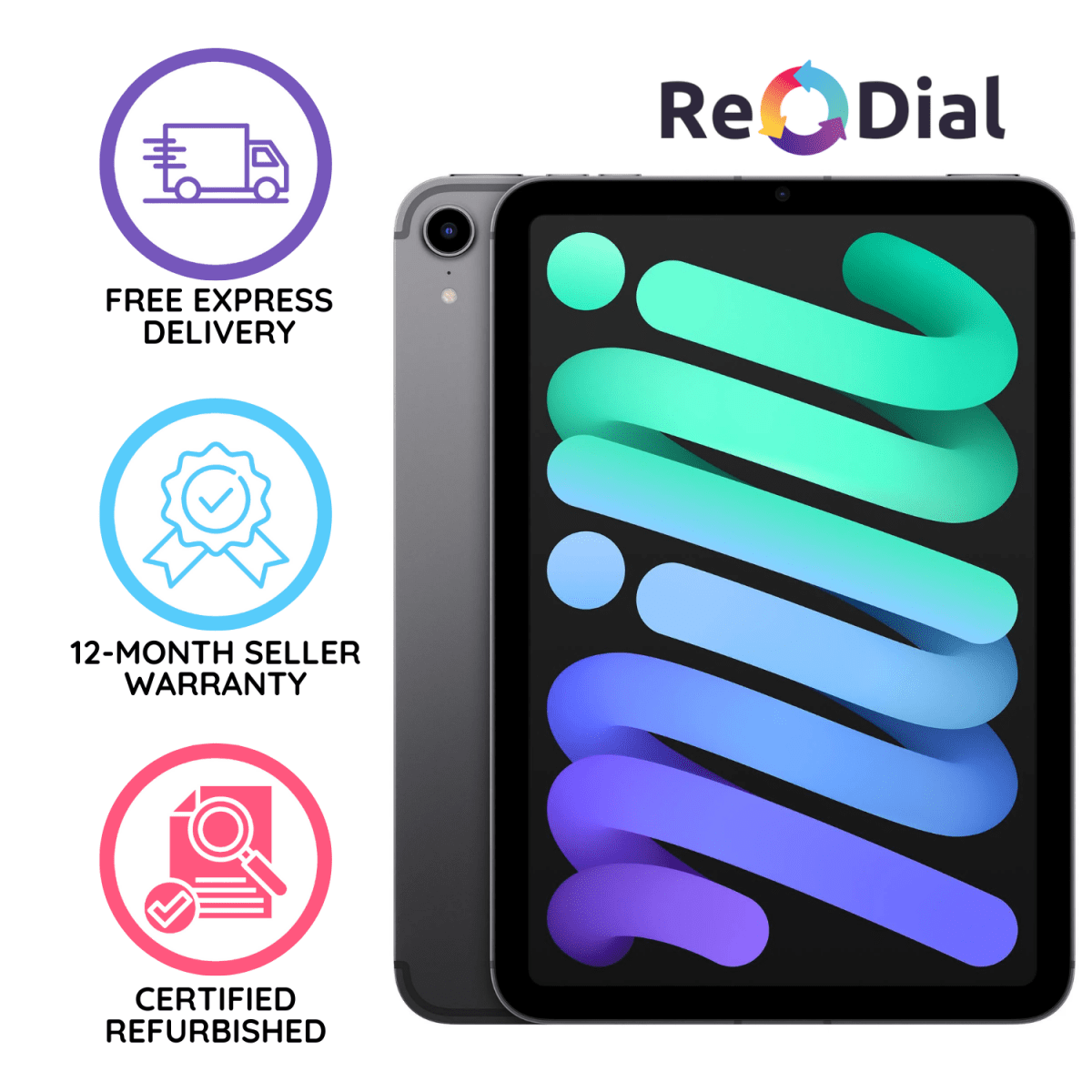 Apple iPad Mini 6th Gen (2021) WiFi + Cellular - Acceptable Condition - ReDial Apple iPad Mini 6th Gen (2021) WiFi + Cellular - Acceptable Condition - ReDial